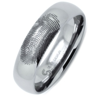 6mm Personalised Fingerprint Tungsten Ring