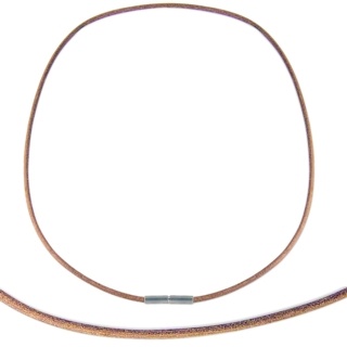 Fine 2mm Natural Leather Necklace with Steel Clasp