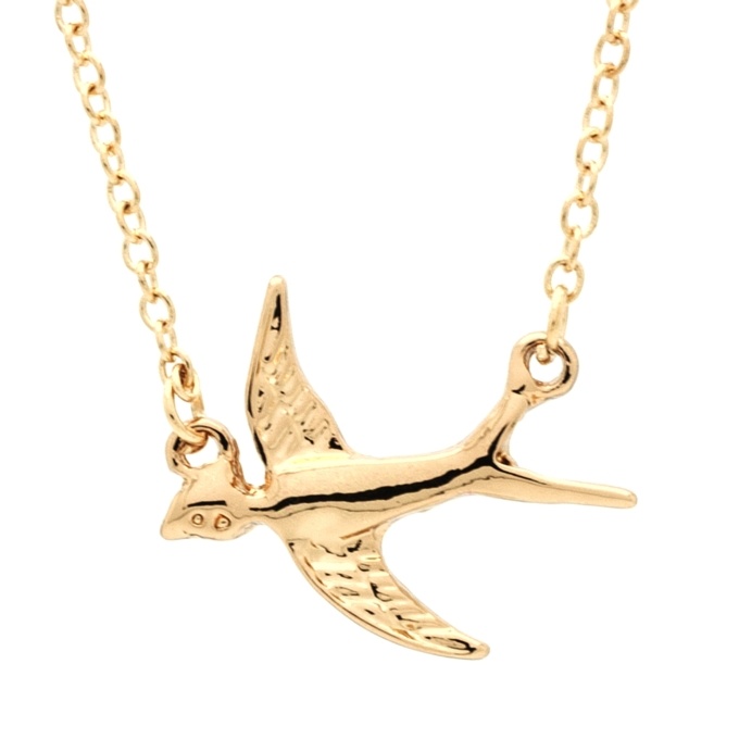 rose gold swallow necklace