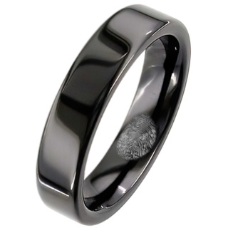 Polished Zirconium Ring with Secret Fingerprint
