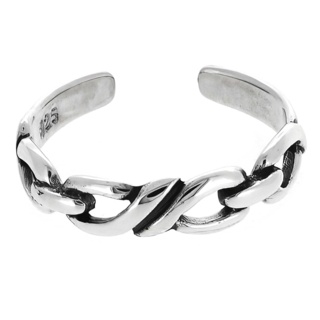 Silver Linking Oval Toe Ring