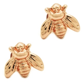 Plated Rose Gold Bee Earrings