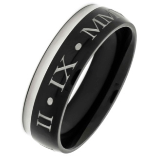 Personalised Two Tone Titanium Ring
