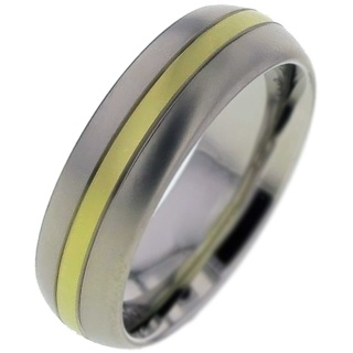 Gold Inlaid Titanium Wedding Ring