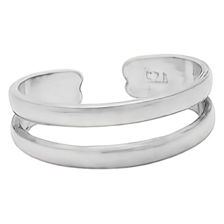 Polished 925 Silver Double Band Toe Ring