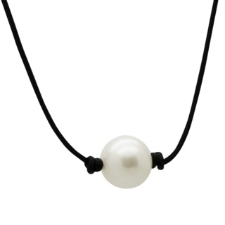 Silver & Pearl Cord Necklace