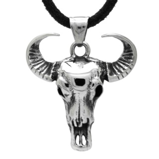 Stainless Steel Buffalo Skull Necklace