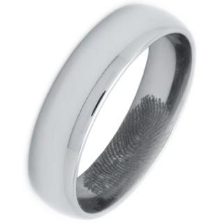 6mm Personalised Hidden Fingerprint Tungsten Ring