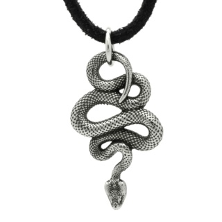Stainless Steel Snake Necklace Leather Necklace