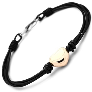Black Leather Heart Bracelet