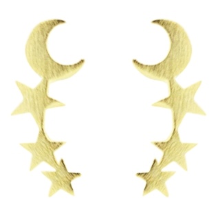Gold Stars & Moon Climber Earrings