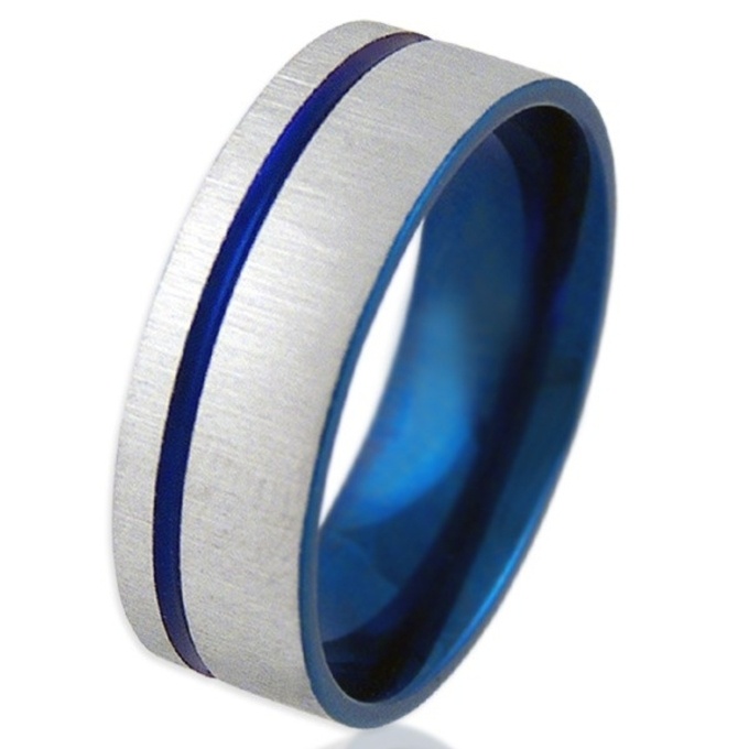 Freedom Blue Steel Ring | Stainless Steel Rings | Suay Design