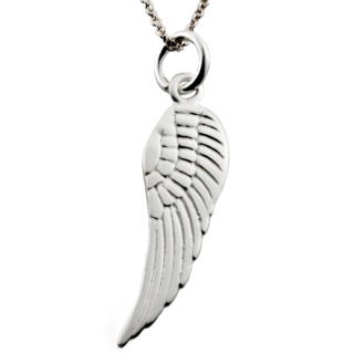Silver Angel Wing Charm Necklace
