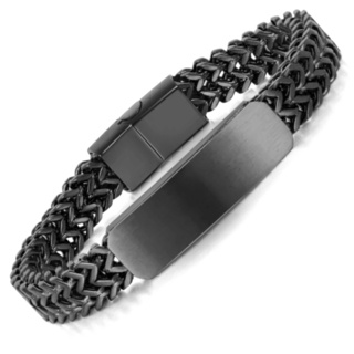 Personalised Black Stainless Steel Chain Bracelet