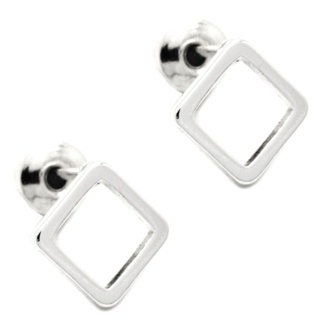 Silver Plated Square Stud Earrings