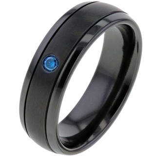 Blue Diamond Zirconium Ring