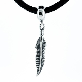 Silver Feather Charm Necklace