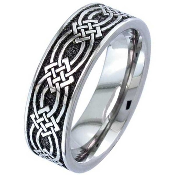 Titanium Celtic Knot Wedding Ring 