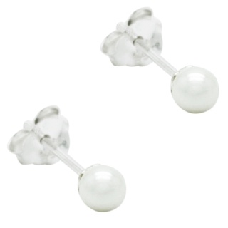 Small Silver Pearl 4mm Earrings