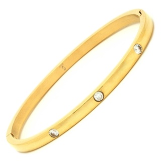 Gold Stainless Steel Crystal Bangle
