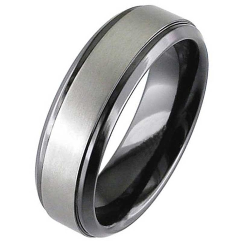 Two Tone Zirconium Wedding Ring | Zirconium Rings | Suay Design