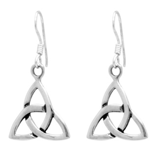 925 Silver Triquetra Trinity Knot Drop Earrings