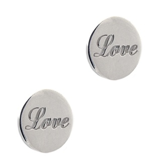 Silver Disc Love Earrings