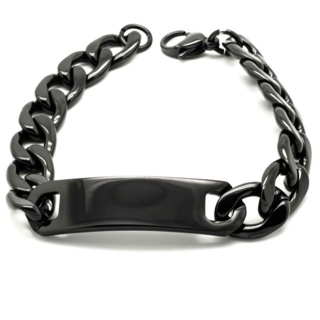 Black Stainless Steel Identity Bracelet