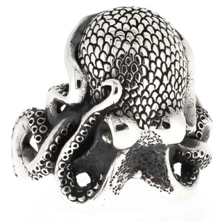 925 Detailed Silver Octopus Ring