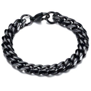 Black Chain 11mm Link Stainless Steel Bracelet