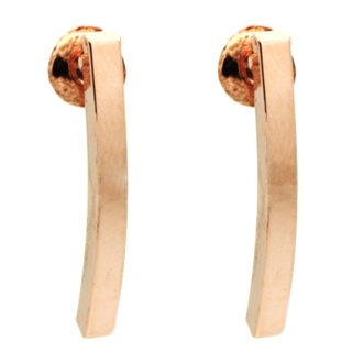 Curved Bar Rose Gold Stud Earrings
