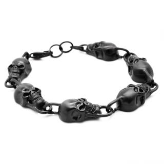 Black Stainless Steel Skull Bracelet