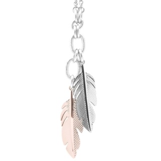 Rose Gold Stainless Steel Feather Necklace