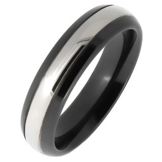 Zirconium Ring with Platinum Inlay