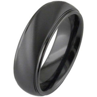 Dome Profile Black Zirconium Wedding Ring 