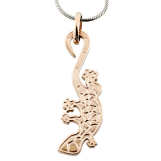 Rose Gold Steel Gecko Necklace