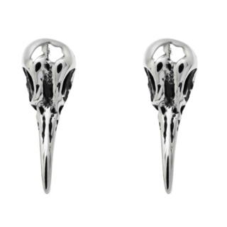 Stainless Steel Bird Skull Stud Earrings