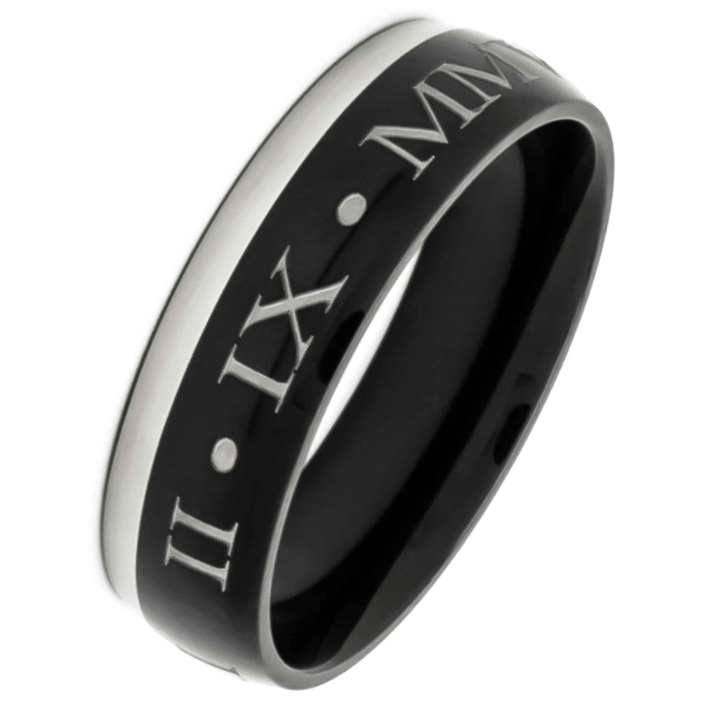 Personalised Two Tone Titanium Ring Silver Titanium Rings Suay Design personalised-two-tone-titanium-ring-silver-titanium-rings-suay-design