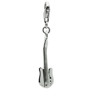 Silver Electric Guitar Clip On Charm