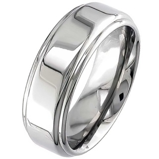 High Polished Flat Profile Titanium Ring