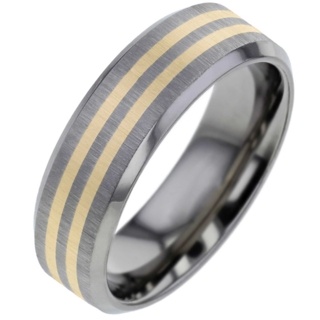 Titanium and Yellow Gold Wedding Ring