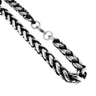 Oxidised 6mm Wheat Chain Necklace