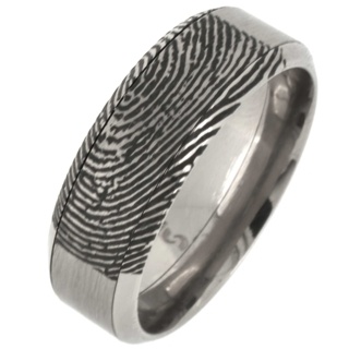 Titanium Spinner Fingerprint Ring