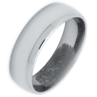 8mm Personalised Hidden Fingerprint Tungsten Ring