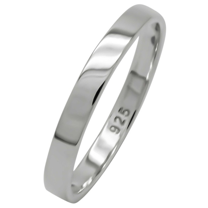 925 Silver Band 3mm Ring, Silver & Gold Rings