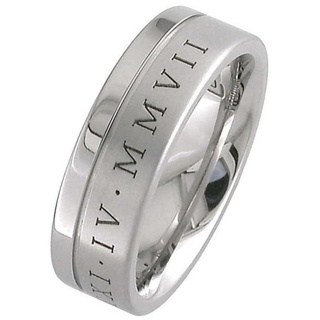 Memorial Ashes Titanium Ring With Custom Date
