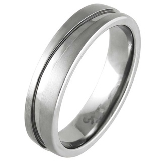 Swell Satin Titanium Ring