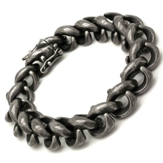 Oxidised Rounded Curb Chain Bracelet