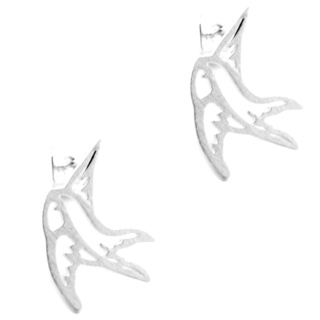 Silver Plated Swallow Stud Earrings