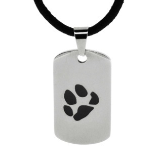 Customised Paw Print Stainless Steel Dog Tag Necklace
